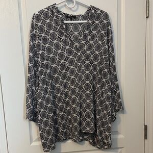 Elegant Black and White Boho Women's Blouse